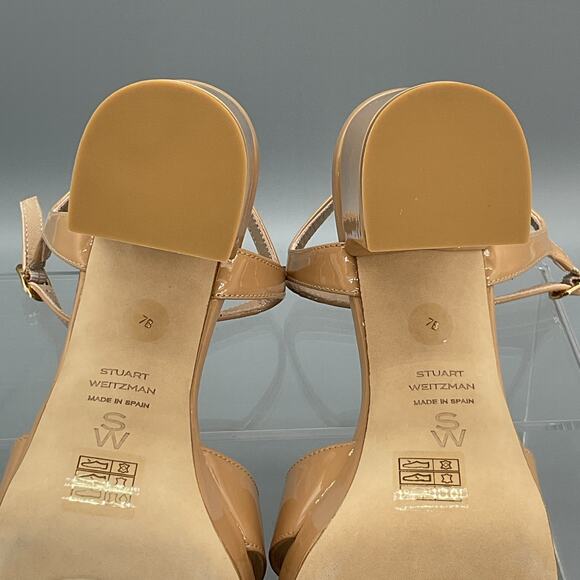 NEW Stuart Weitzman Women’s Dayna 80 Platform Sandals Beige Size 7B - Picture 9 of 10